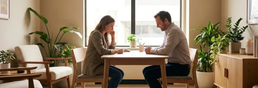 Femme en consultation avec un chirurgien discutant des options d'augmentation mammaire